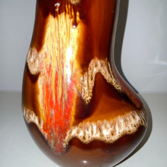 RARE Vintage MCM Drip Glaze Ceramic Biomorphic Pottery Vase Maurice Chalvignac - Picture 4 of 5